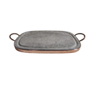 Ver imagem 3 de Grelha Retangular 25 X 37 Cm com Aro e Alças em Cobre