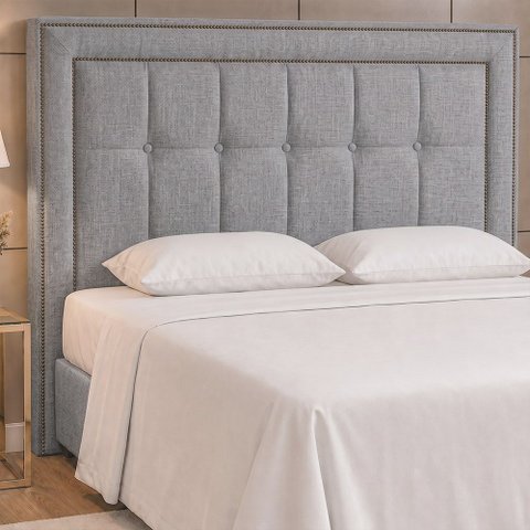 Cabeceira para Cama Box Queen 160cm Wellbe Linho Nobre Cinza - Sallar Home