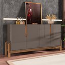 Ver imagem 1 de Aparador Buffet 4 Porta Niara Babus - Cinza Perola / Cedro