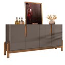 Ver imagem 2 de Aparador Buffet 4 Porta Niara Babus - Cinza Perola / Cedro