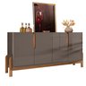 Aparador Buffet 4 Porta Niara Babus - Cinza Perola / Cedro - 2