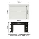 Ver imagem 3 de Mesa para Computador Gamer Madesa 9409 e Painel para TV até 65 Polegadas Preto/Branco Cor:Preto/Bran