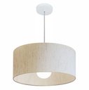 Ver imagem 1 de Lustre Pendente Cilíndrico Vivare Md-4052 Cúpula em Tecido 50x21cm - Bivolt - Linho Bege - Bivolt