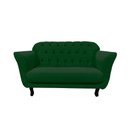 Ver imagem 4 de Kit Namoradeira + 1 Poltrona Decorativa Dália Suede Verde Pés Madeira Mz Decor