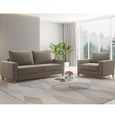 Ver imagem 1 de Conjunto Estofado Living + 1 Poltrona Napoles Perola - Casa Giulia