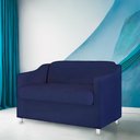 Ver imagem 3 de Namoradeira Decorativa Reforçada Recepção Suede Azul Marinho