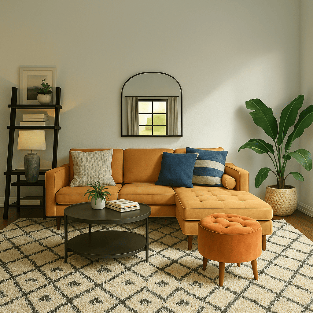 Puff com Pé Palito Assento Estofado Apoio para Os Pés Premium Sala Quarto - 3