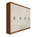 Ver imagem 2 de Guarda-roupa Casal Maxel Paris 8 Portas Cinamomo/off White Cinamomo com Off White
