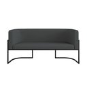 Ver imagem 2 de Kit Sofá 2 Lugares + 2 Poltronas Corino Preto Cinza
