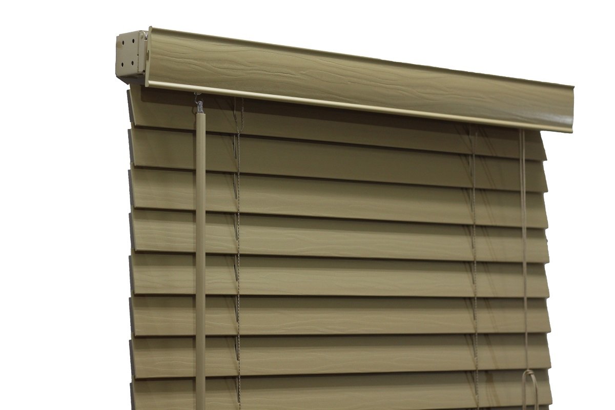 Persiana Horizontal Pvc 50mm Marfim Nude 60 (L) X 160 (A) C/ Bandô 0,60 x 1,60 Tipo Madeira - Luxo - 4