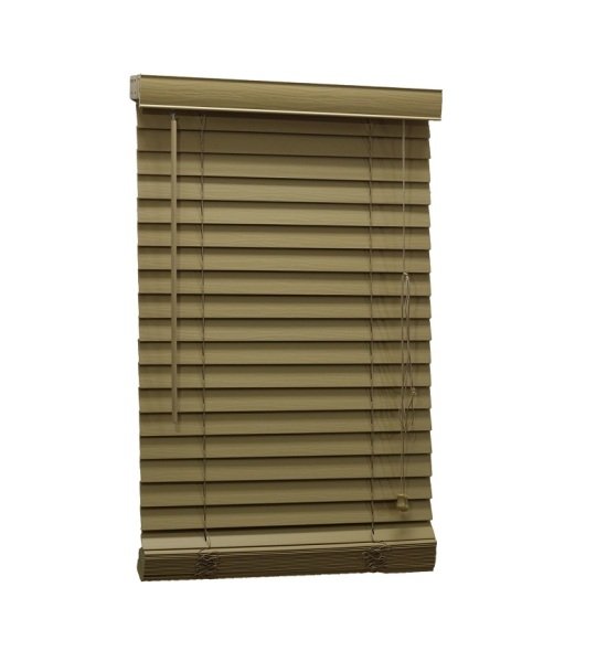 Persiana Horizontal Pvc 50mm Marfim Nude 60 (L) X 160 (A) C/ Bandô 0,60 x 1,60 Tipo Madeira - Luxo