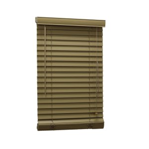 Persiana Horizontal Pvc 50mm Marfim Nude 60 (L) X 160 (A) C/ Bandô 0,60 x 1,60 Tipo Madeira - Luxo