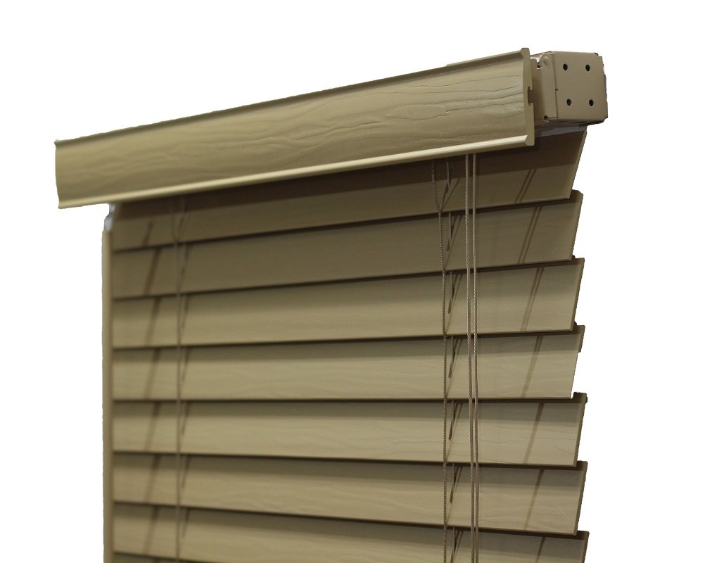 Persiana Horizontal Pvc 50mm Marfim Nude 60 (L) X 160 (A) C/ Bandô 0,60 x 1,60 Tipo Madeira - Luxo - 5