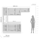 Ver imagem 3 de Armário de Cozinha Modulada Completa 4 Peças 240cm sem Tampo 100% Mdf Amara Politorno Móveis