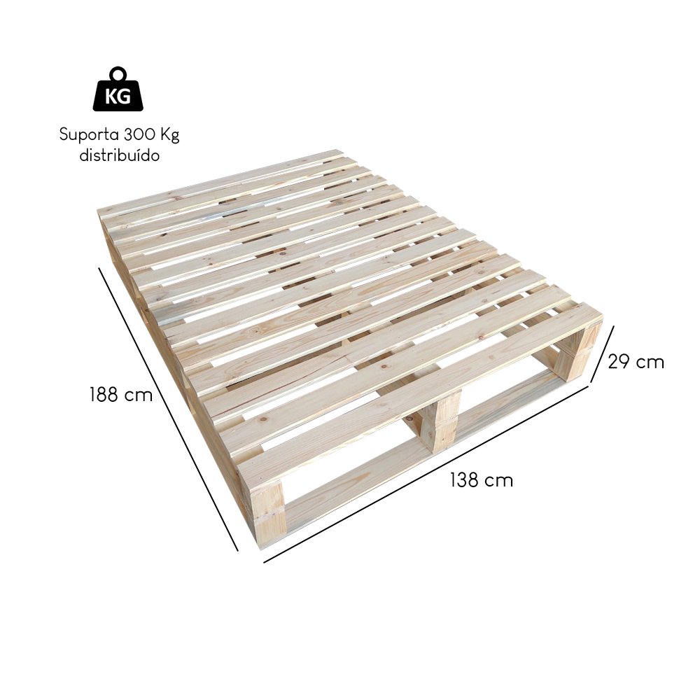 Cama Ecológica Pinus Casal Box 1,88x1,38m Natural - 5