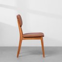 Ver imagem 6 de Conjunto Mesa de Jantar Square Redonda Louro Freijó - 88cm + 2 Cadeiras Lalá Estofada PU - Cognac Co
