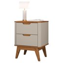 Ver imagem 6 de Mesa de Cabeceira 2 Gavetas Pes Madeira 50 cm Vicenza Off White Cedro Dcasa