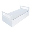 Ver imagem 3 de Bicama Solteiro Mdf Branco com Cabeceira Telinha Anatômica Mobilistore