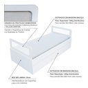 Ver imagem 5 de Bicama Solteiro Mdf Branco com Cabeceira Telinha Anatômica Mobilistore