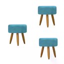 Ver imagem 1 de Kit 03 Puff Decorativo Redondo - Azul Turquesa Azul Turquesa