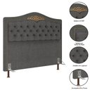 Ver imagem 4 de Cabeceira Cama Box Casal King 195cm Com Calçadeira Baú Imperial J02 Linho Grafite - Mpozenato