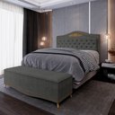 Ver imagem 2 de Cabeceira Cama Box Casal King 195cm Com Calçadeira Baú Imperial J02 Linho Grafite - Mpozenato