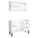 Ver imagem 2 de Cozinha Completa Gabinete Para Pia 120cm e Armário Aéreo Jupter Cozimax Branco