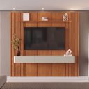Ver imagem 1 de Painel com Rack para TV até 75 Polegadas 3 Gavetas 234CMX250CM Ripado 100% MDF Apolo