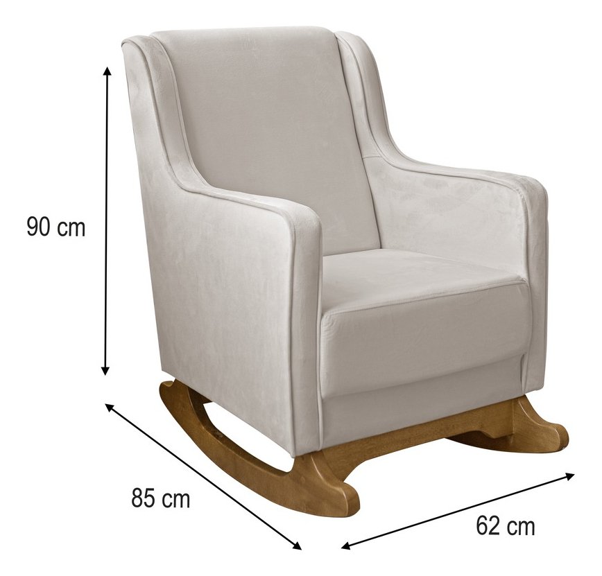 Cadeira Poltrona de Amamentação Aquila Balanço C/ Puff - Anjo de Casa Off White - 2
