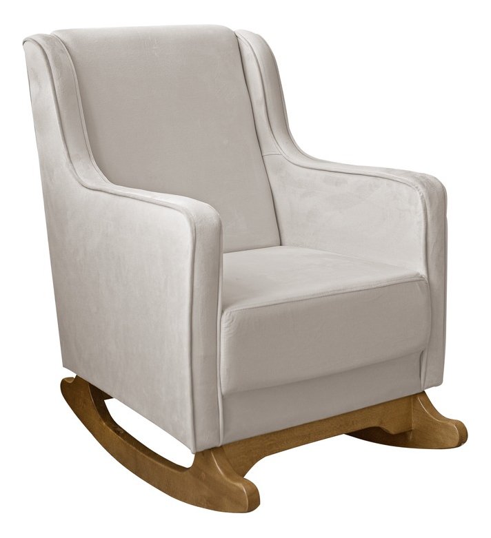 Cadeira Poltrona de Amamentação Aquila Balanço C/ Puff - Anjo de Casa Off White - 3