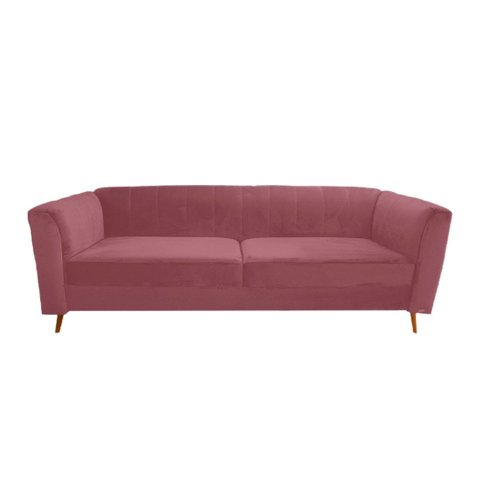 Sofá Chesterfield Camel 2,30m - Suede Rose / Recepção, Moveis, Sala, Decoração