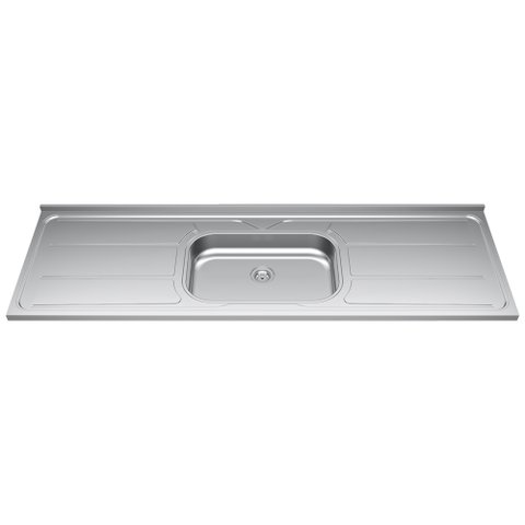 Pia de Cozinha com Cuba 180cm e Válvula Aço Inox - Ghel Plus