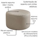 Ver imagem 5 de Puff Decorativo Eron 73x73 cm Pes Fixos Courino Tcs 725 Moll