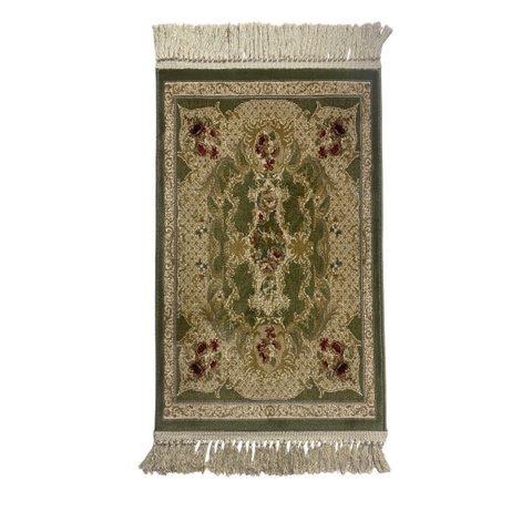 Tapete Persa Verde com Bege Ideal para Quarto e Hall de Entrada 57x90