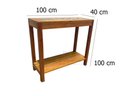 Ver imagem 1 de MESA APARADOR BANCADA LADRILHO HIDRÁULICO MADEIRA DEMOLIÇÃO RUSTICO 100X100X40 CM MINAS ARTE PRÓPRIA