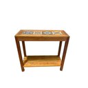 Ver imagem 2 de MESA APARADOR BANCADA LADRILHO HIDRÁULICO MADEIRA DEMOLIÇÃO RUSTICO 100X100X40 CM MINAS ARTE PRÓPRIA