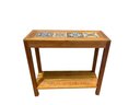 Ver imagem 2 de MESA APARADOR BANCADA LADRILHO HIDRÁULICO MADEIRA DEMOLIÇÃO RUSTICO 100X100X40 CM MINAS ARTE PRÓPRIA