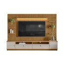 Ver imagem 4 de Estante P- Sala até 75 Pol Ouro Preto Ripado C- 2gav. 2ptas. 4prat. e Leds 224x198cm Nature-off