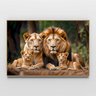 Quadro Decorativo Retrato Família Leão Leoa com Dois Filhotes Sala Quarto Casa Escritório - 3