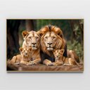 Ver imagem 3 de Quadro Decorativo Retrato Família Leão Leoa com Dois Filhotes Sala Quarto Casa Escritório