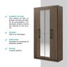 Guarda Roupa Casal 4 Portas 4 Gavetas Espelho Solares Madeirado Carraro - 3