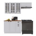 Ver imagem 1 de Cozinha Compacta Bariloche 8 Portas 2 Gavetas com Vidro e Tampo 100% MDF Branco - Indékes