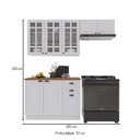 Ver imagem 2 de Cozinha Compacta Bariloche 8 Portas 2 Gavetas com Vidro e Tampo 100% MDF Branco - Indékes