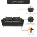 Ver imagem 4 de Sofá Ulisses 2 Lugares Moderno Linho Premium Base Madeira Minimalista Confortável Reforçado