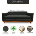 Ver imagem 3 de Sofá Ulisses 2 Lugares Moderno Linho Premium Base Madeira Minimalista Confortável Reforçado