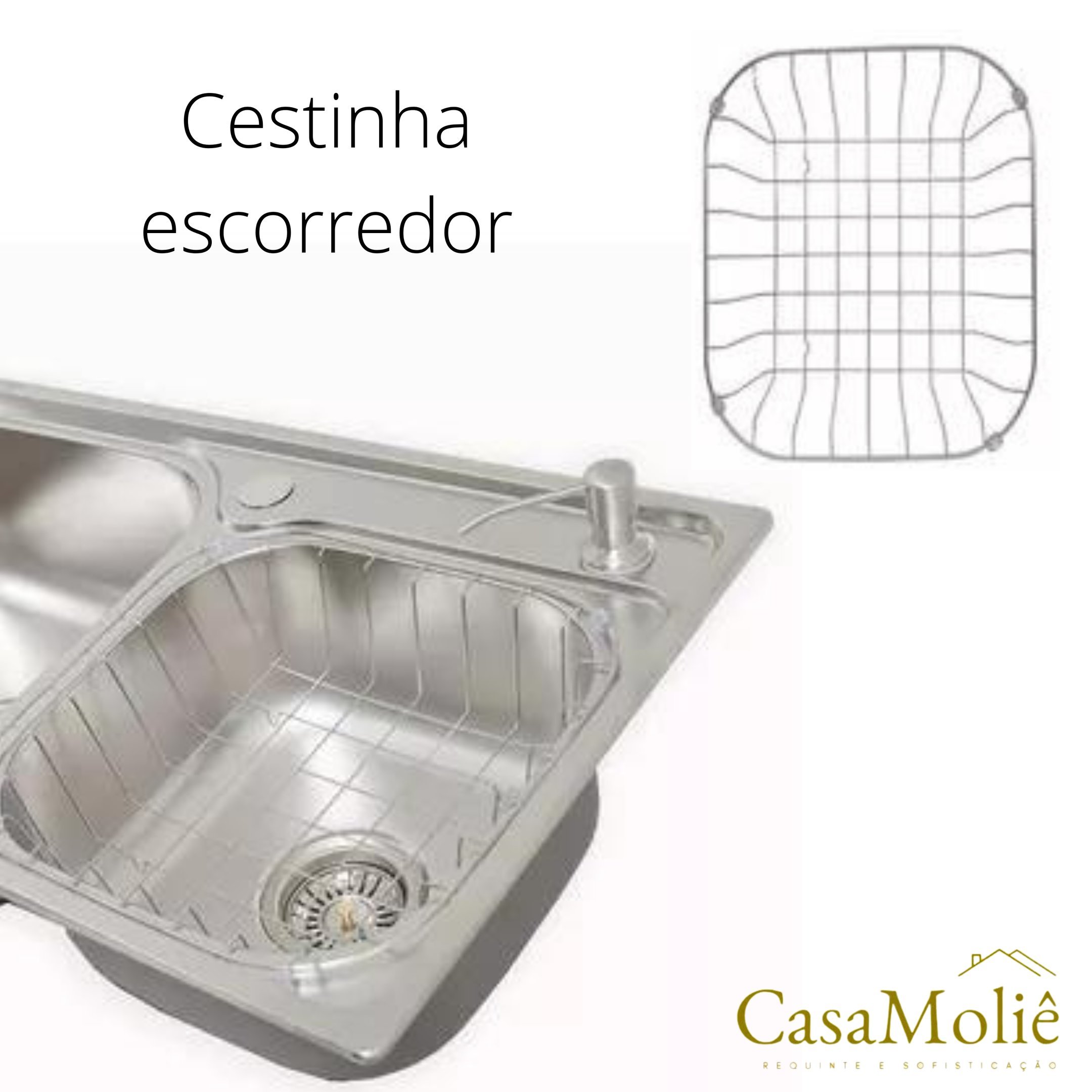 Cuba Dupla Gourmet 78x43 Aço Inox Escovado C/ Acessórios - 2