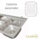 Ver imagem 2 de Cuba Dupla Gourmet em Aço Inox Escovado Com Acessórios 78x43cm