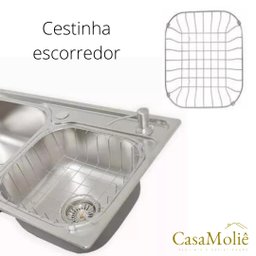 Cuba Dupla Gourmet 78x43 Aço Inox Escovado C/ Acessórios - 2