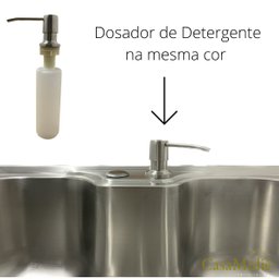 Cuba Dupla Gourmet 78x43 Aço Inox Escovado C/ Acessórios - 3