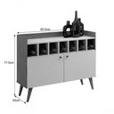 Ver imagem 2 de Buffet Bar Napoli 2 Portas 2 Prateleiras MDF Cinamomo-Off White Leifer Móveis 905mm